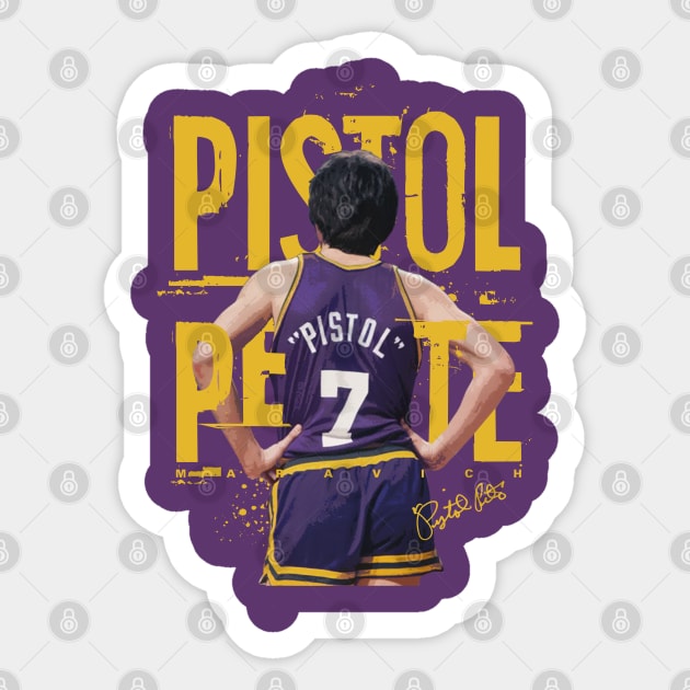 Pistol Pete Maravich Sticker by Juantamad